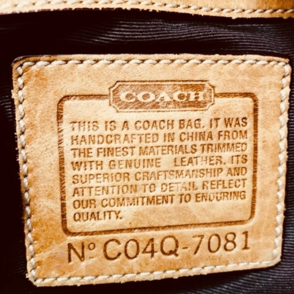 COACH Vintage Soho Signature Leather and Canvas Tote Bag, 7081, tan/brown - Picture 7 of 8